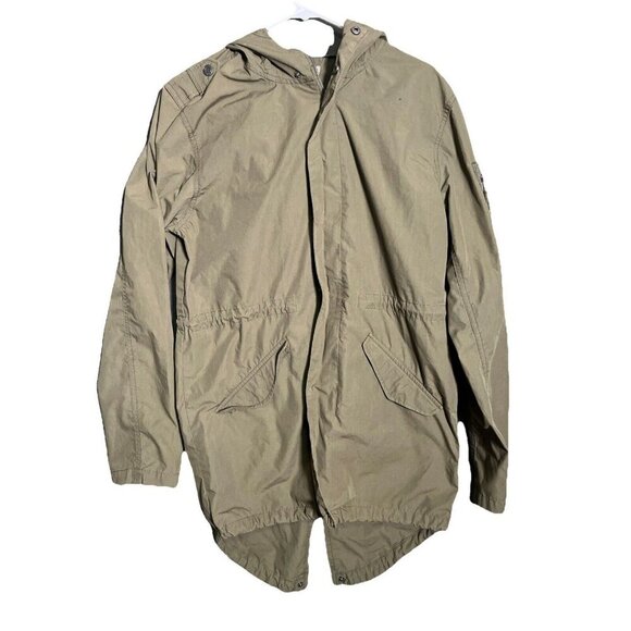 Charles And A Half Cargo Womens Large Twill Coat Utility Canvas Chore Mid Length - Picture 1 of 7